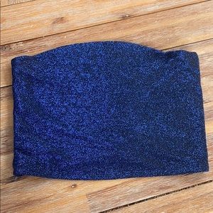 Blue glitter crop top